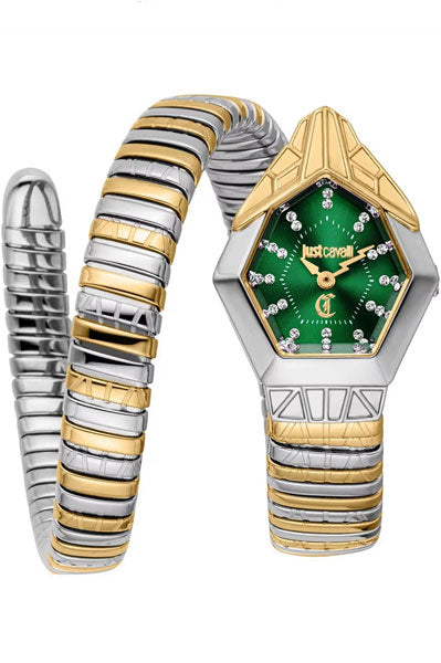 Just Cavalli Analog Green & Stainless Steel Women' JC1L358M0075