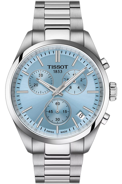 TISSOT chronograph Ice blue & Stainless Steel Men's Watch t1504171135100