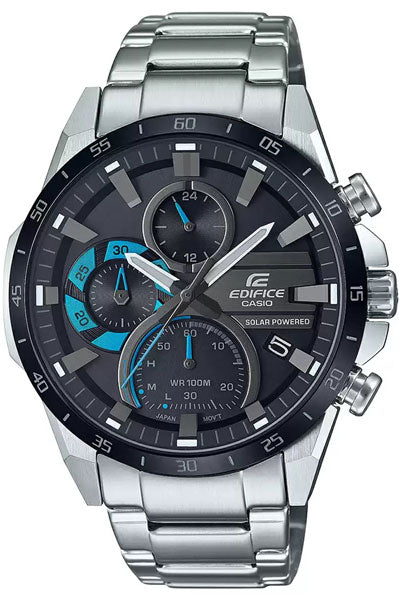 CASIO Chronograph Black & Stainless Steel Men's Watch ED567
