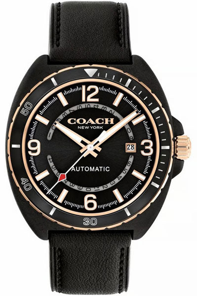 Analog Black & Leather Men's Watch 14602734