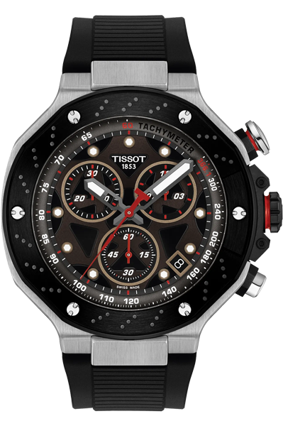 TISSOT chronograph Dark grey & Silicone Men's Watch T1414172708100