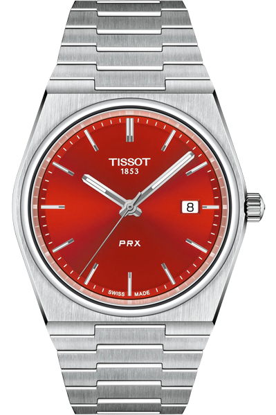 TISSOT Analog Red & Stainless Steel Unisex Watch T1374101142100