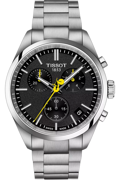 TISSOT chronograph Black & Stainless Steel Men's Watch T1504171105100