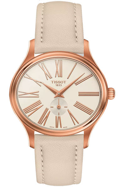 Tissot Analog White & Leather Wowen's Watch T1033103601300