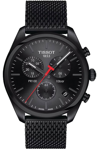 Black & Stainless Steel Men's Watch T1014173305100