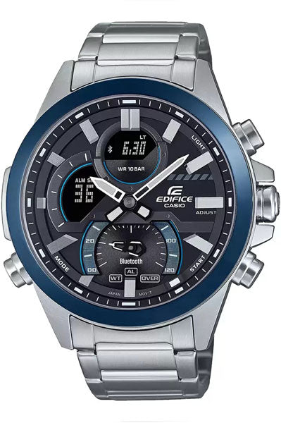 CASIO Analog-Digital Black & Stainless Steel Men's Watch ED606