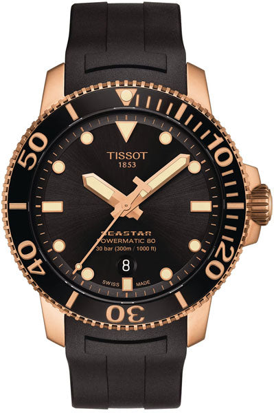 Black & Rubber Men's Watch T1204073705101