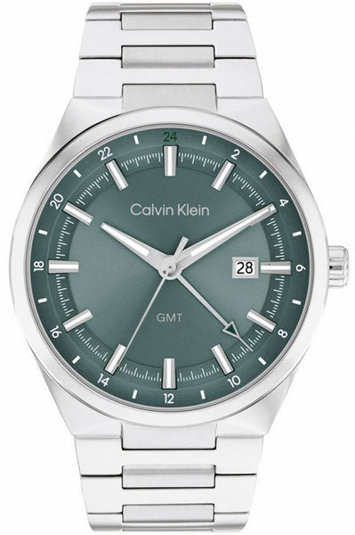 Analog Green & Stainless Steel Men's Watch 25200492