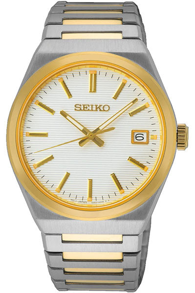 Seiko Analog white & Metal band Men's Watch SUR558P1