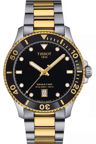 TISSOT Analog Black & Stainless Steel Men's Watch t1204102205100