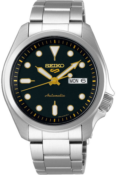 Seiko Analog Black & Stainless Steel Unisex Watch SRPE57K1