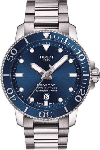 Blue & Stainless Steel Men's Watch T1204071104103