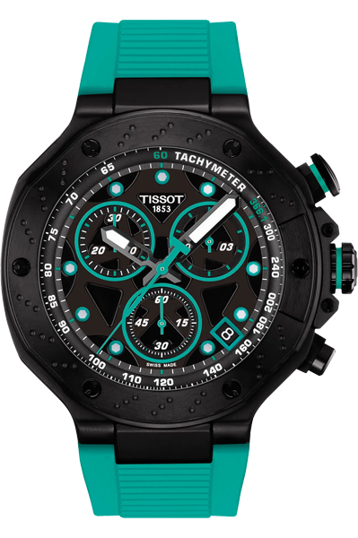 TISSOT chronograph Black & Silicone Men's Watch T1414173705101