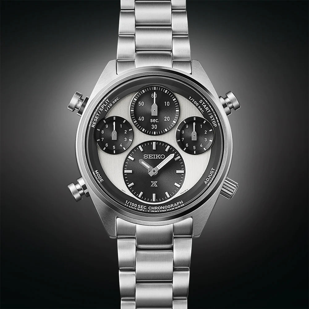 Seiko Chronograph Black & Metal band Men's Watch SFJ001P1