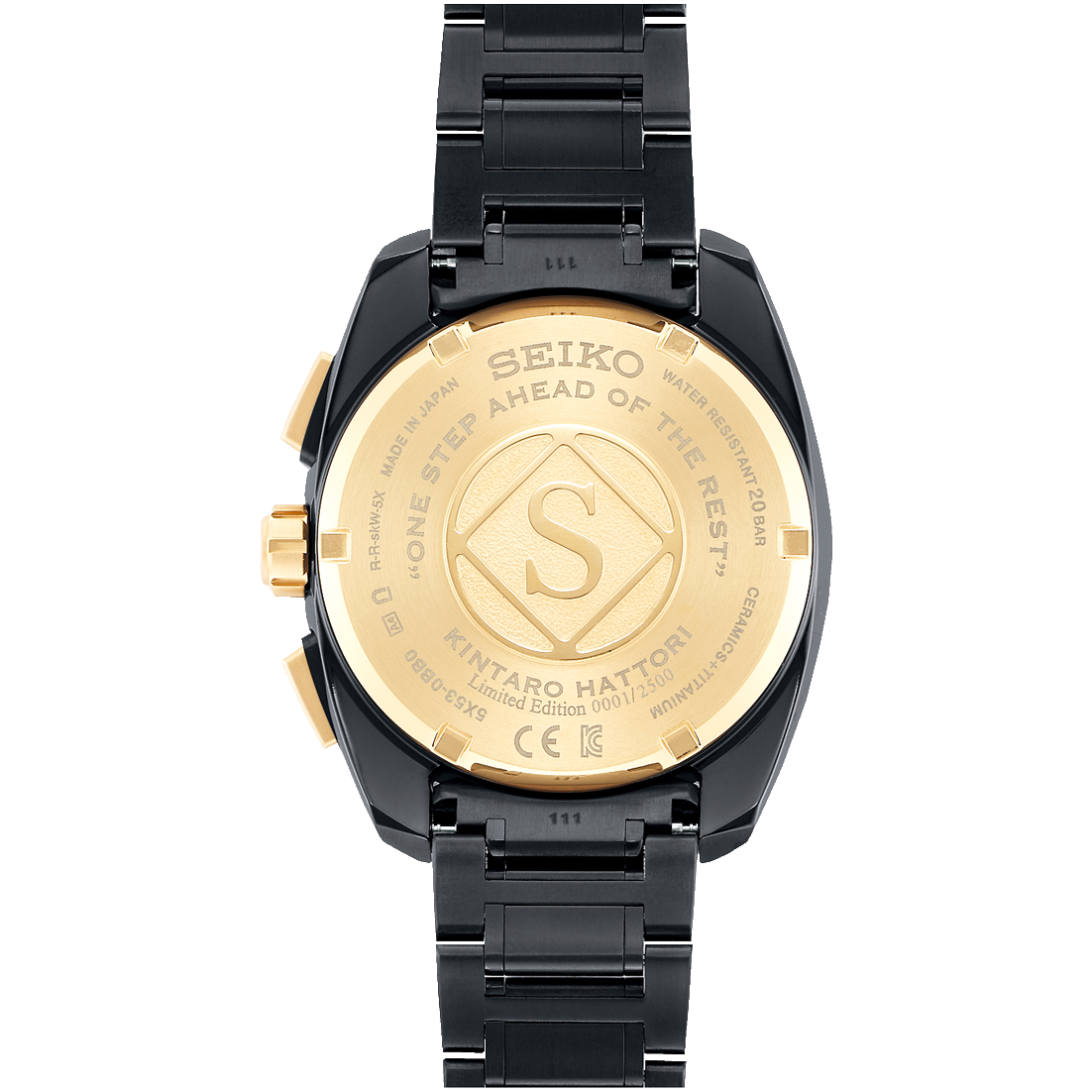 Seiko Multifunction Black & Titanium Men's Watch SSH073J1