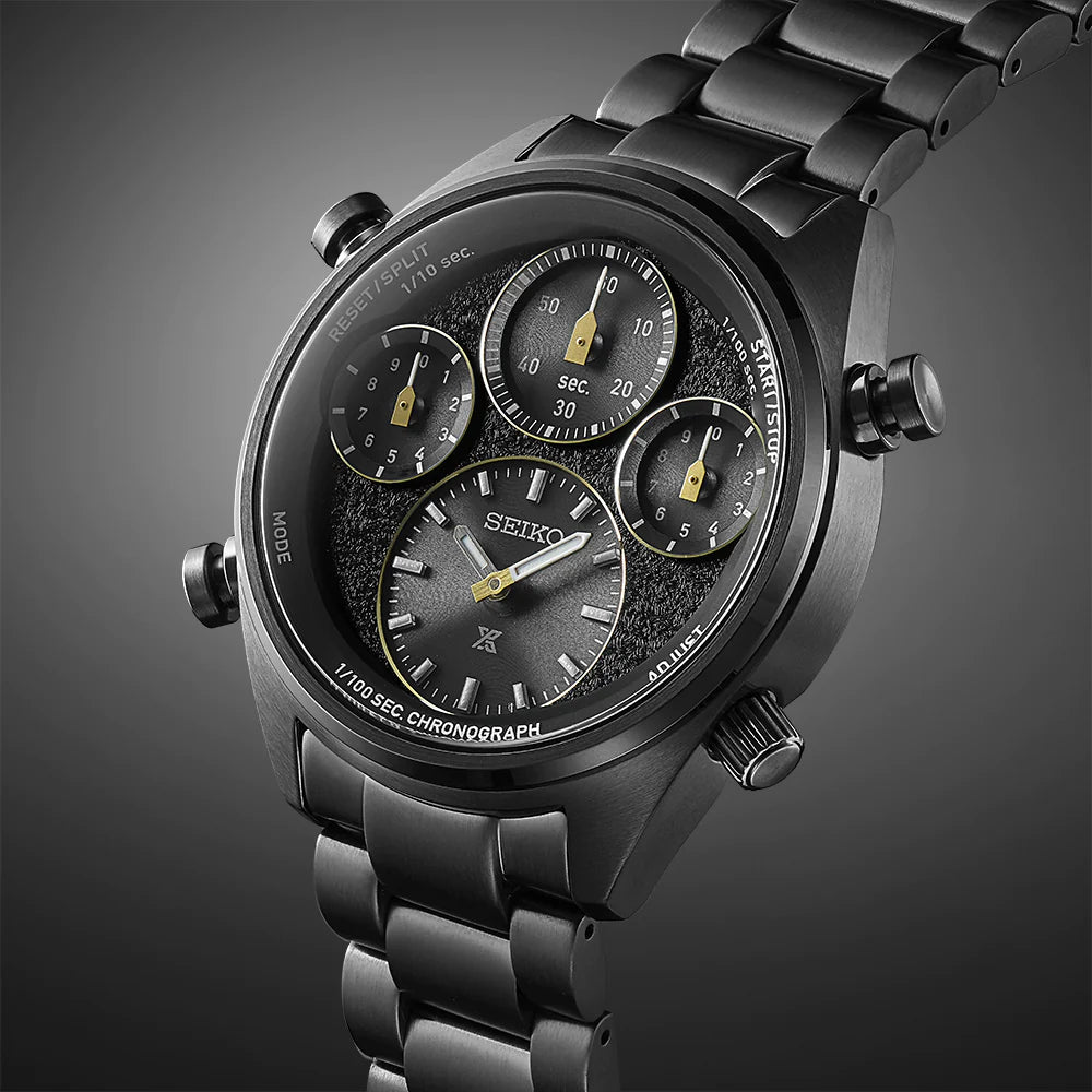 Seiko Chronograph Black & Metal band Men's Watch SFJ007P1