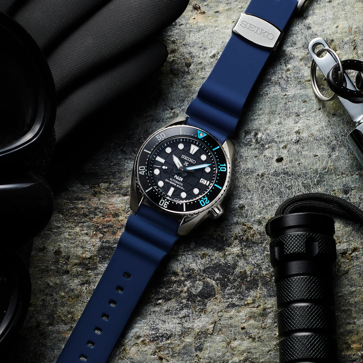 Seiko Analog Blue & Silicone Men's Watch SPB325J1