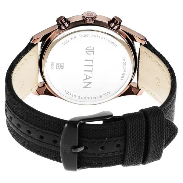 Analog Black & Fabric Men' NS1805QP01