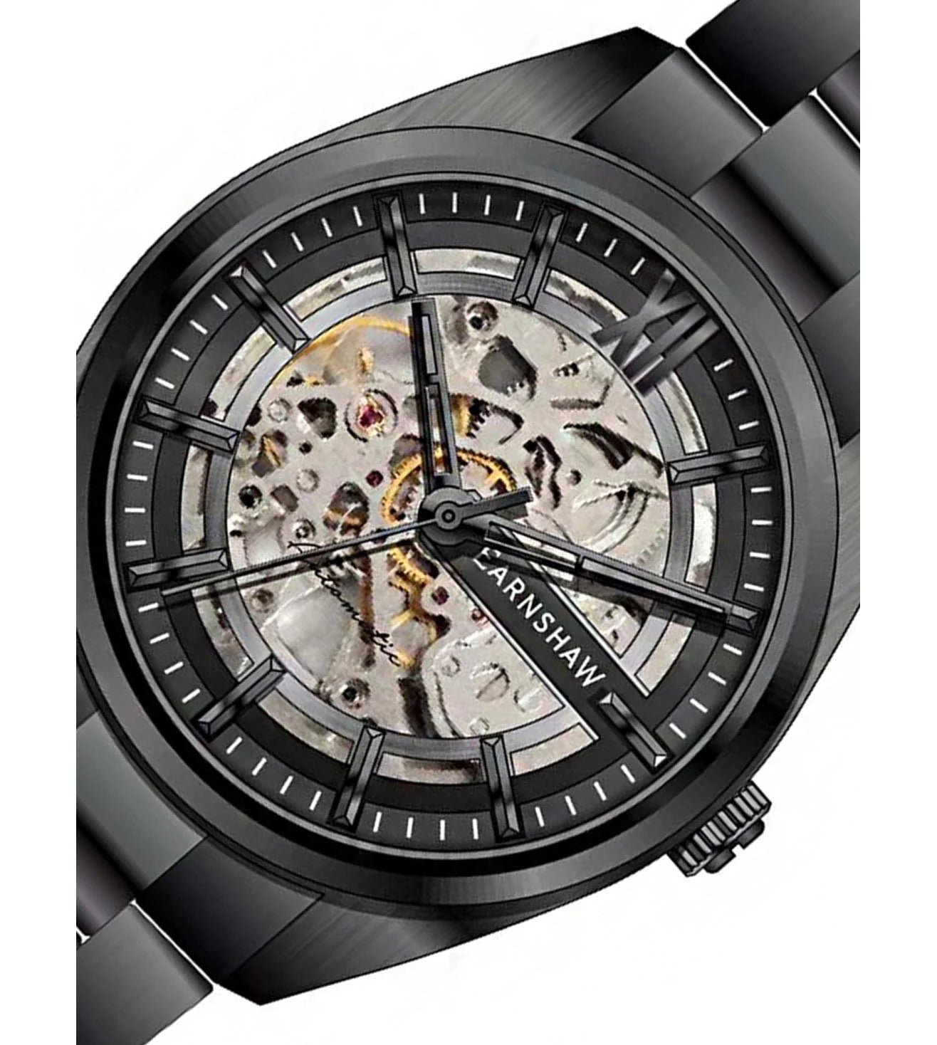 Earnshaw Black & Stainless Steel Men's Watch ES 8208 55