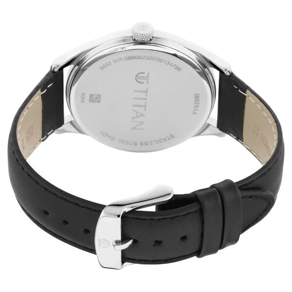 Men's Minimalist Zen Watch: Sleek Leather Strap with Contrast Hands