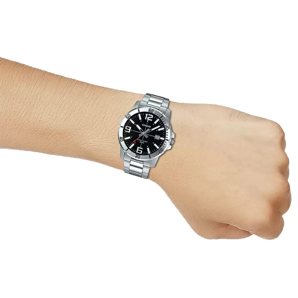 Casio Analog Black & Stainless Steel Men's Watch A1361