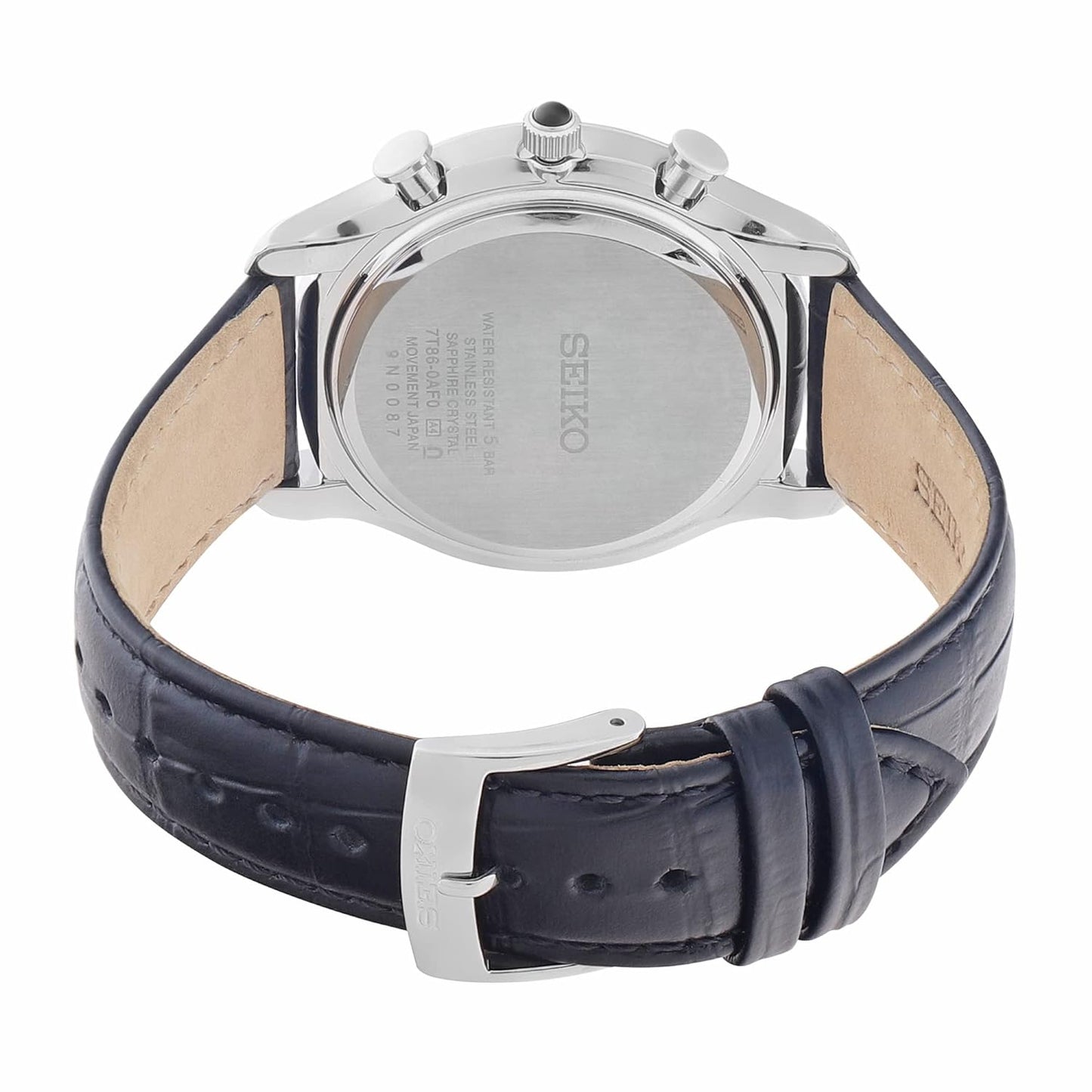 Seiko Analog White & Leather Men's Watch SPC255P1