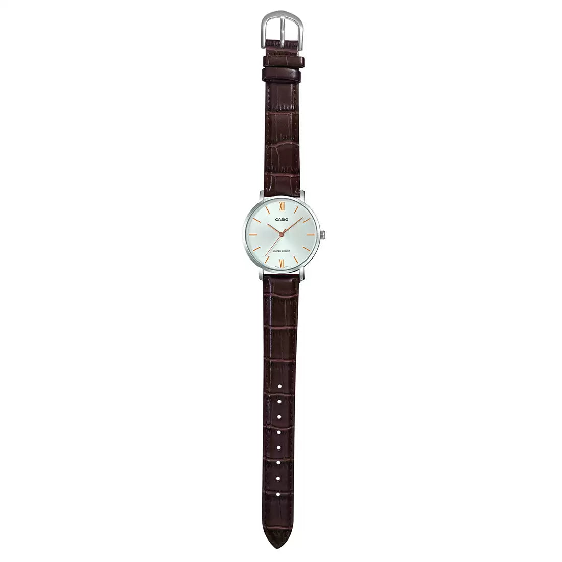 CASIO Analog Silver & Leather Women's Watch A1628