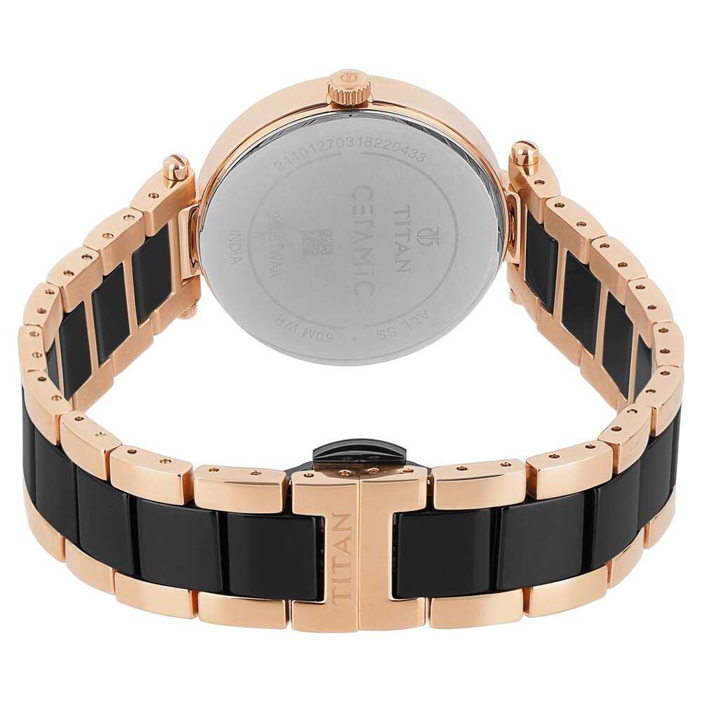 Analog Black & Stainless Steel Women's Watch NQ95061WD01