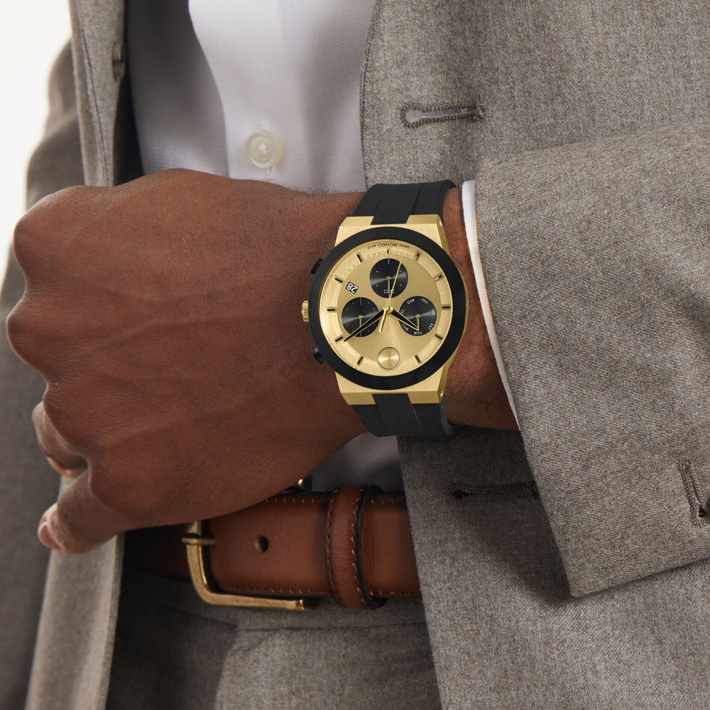 Movado Analog Gold & Silicone Men's Watch 3600895