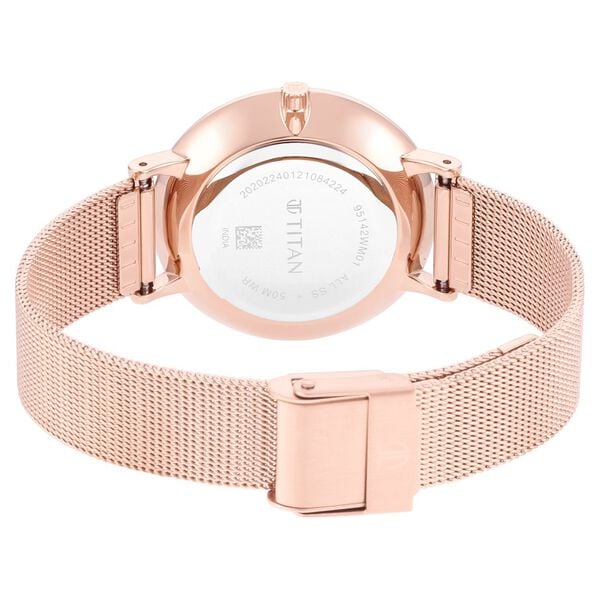 Analog White & Stainless Steel Women's Watch NS95142WM01