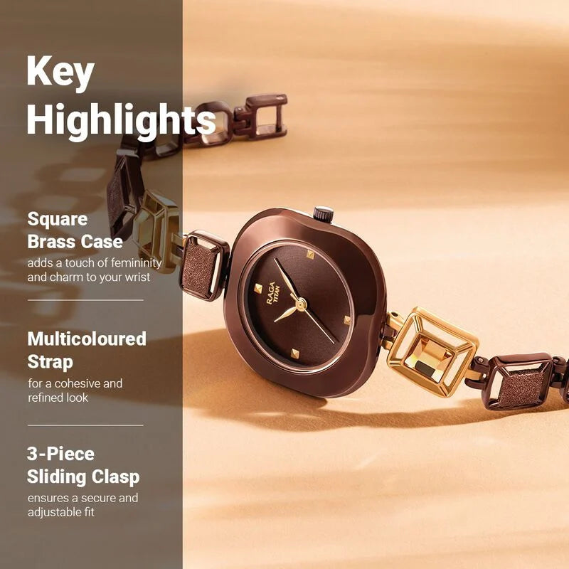 Analog Brown & Metal band Women's Watch NR95156KM01