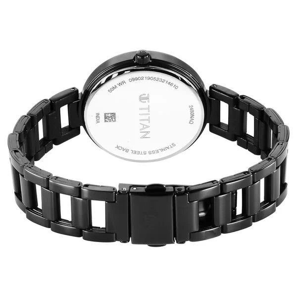 Workwear Quartz Analog Black Dial Black Stainless Steel Strap Watch for Women NS2480NM01