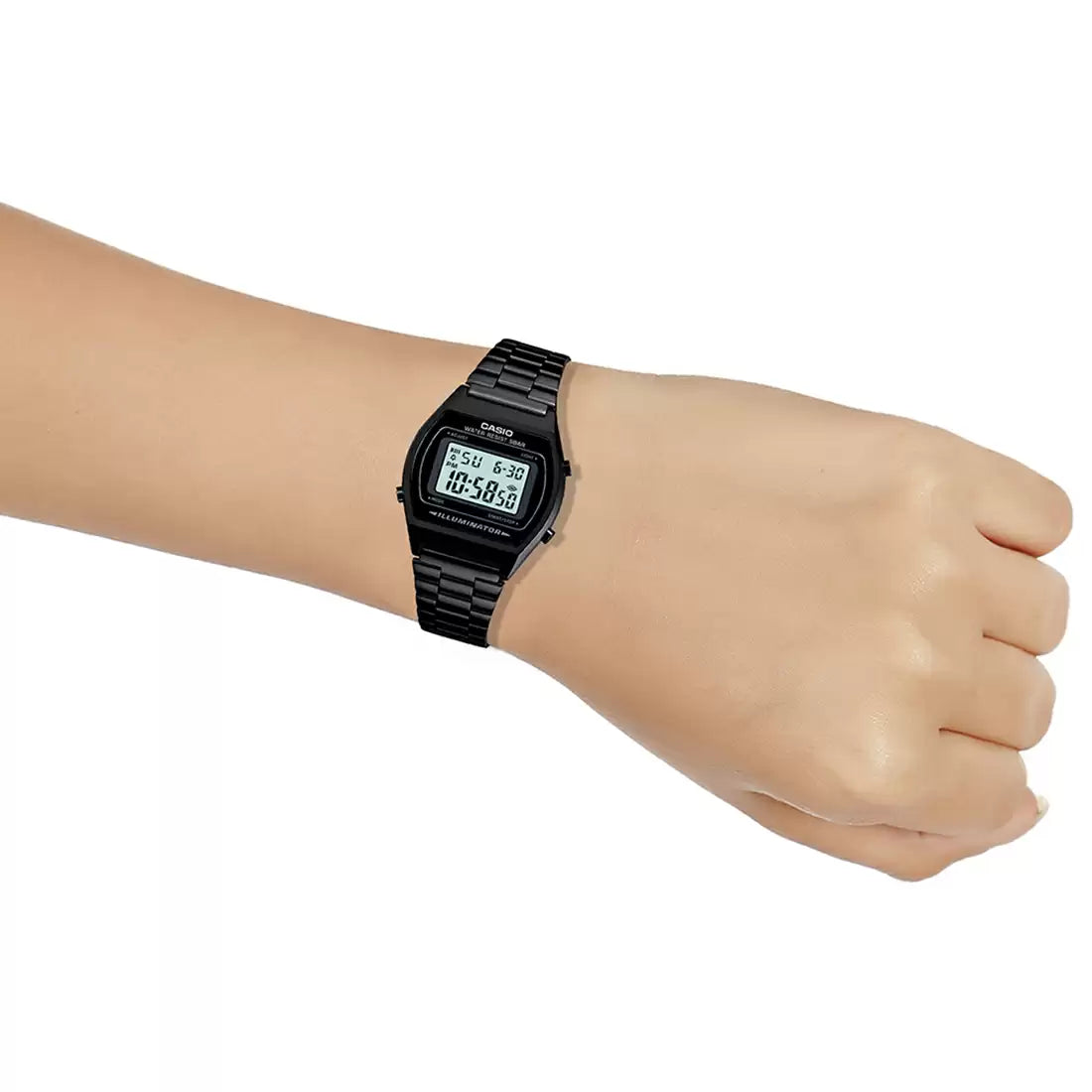 Casio Digital Black & Stainless Steel Unisex Watch D180