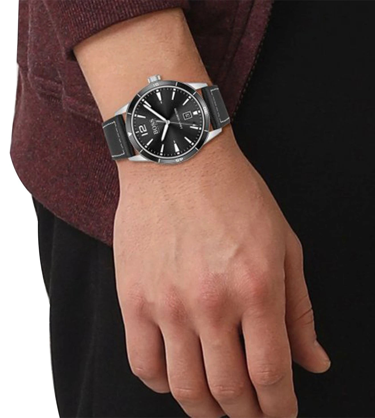 Hugo Boss Analog Black & Leather Men's Watch 1570125