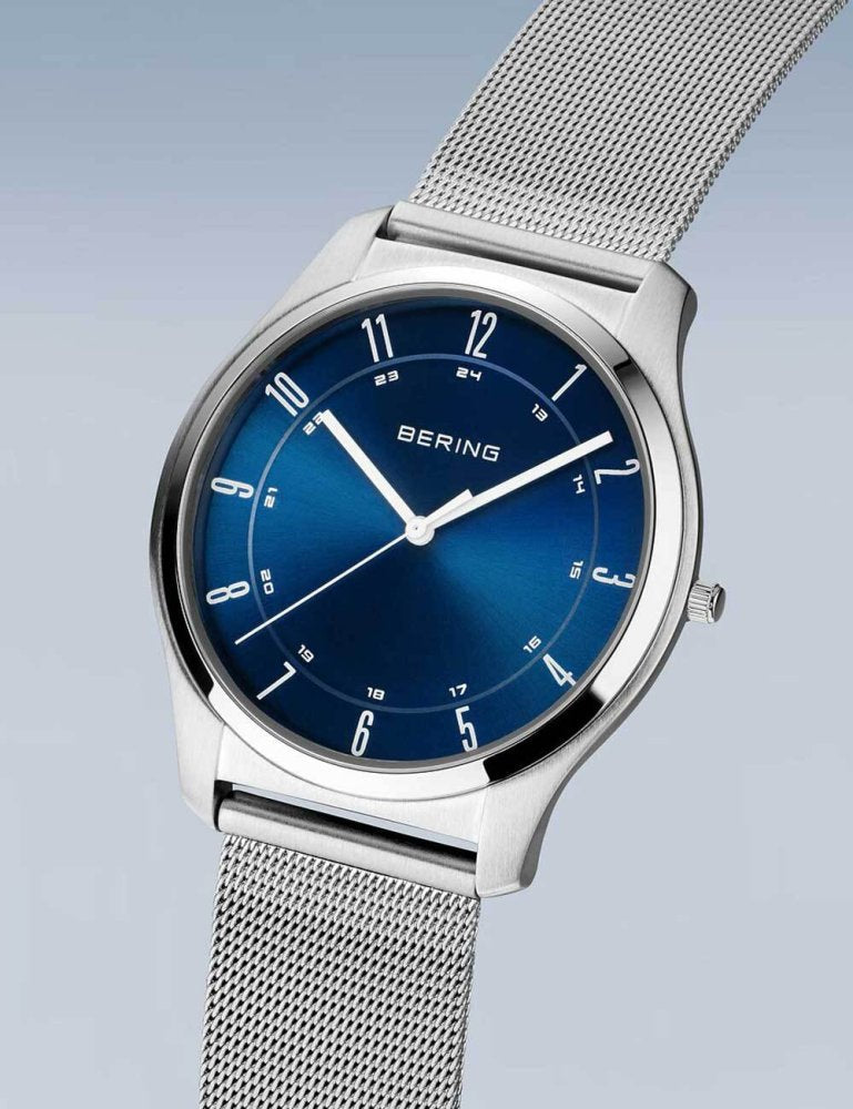 Bering Analog Blue & Stainless Steel Men' 18340 307