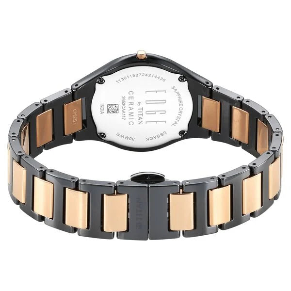 Analog Black & Ceramic Women' 2653KC05