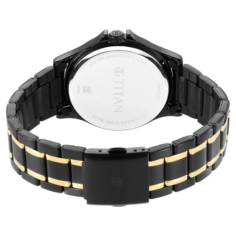 Multifunction Black & Stainless Steel Men's Watch NR1698KM02