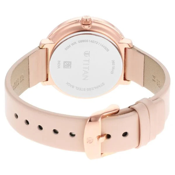 Women's Svelte Rose gold: Multi-Function Watch with Leather Strap