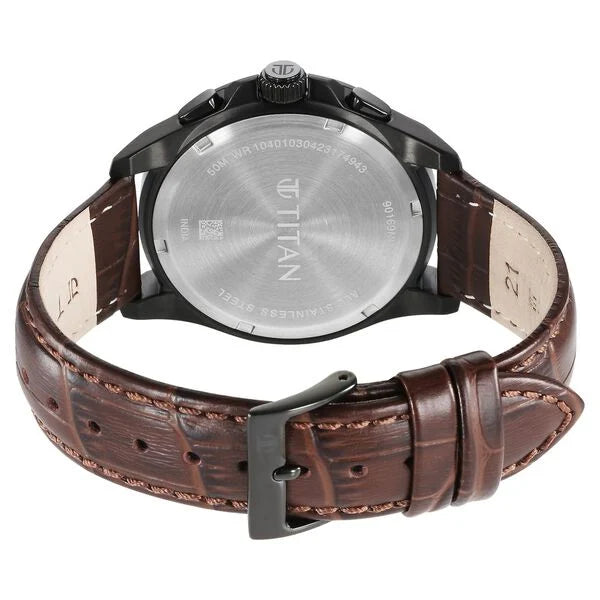 Multifunction Blue & Leather Men' NS90169NL01