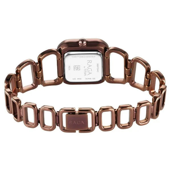Raga Ascend Quartz Analog Brown Dial With Brown Color Metal Strap Watch For Women