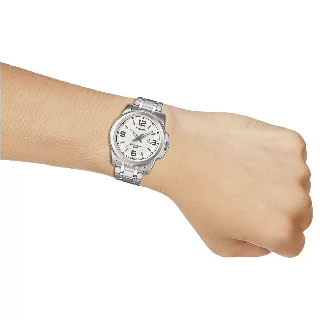 CASIO Analog White & Stainless Steel Men's Watch A552