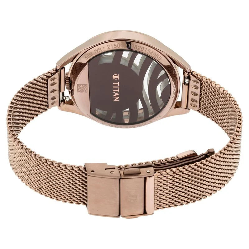 Analog Brown & Stainless Steel Women's Watch NR95130QM01