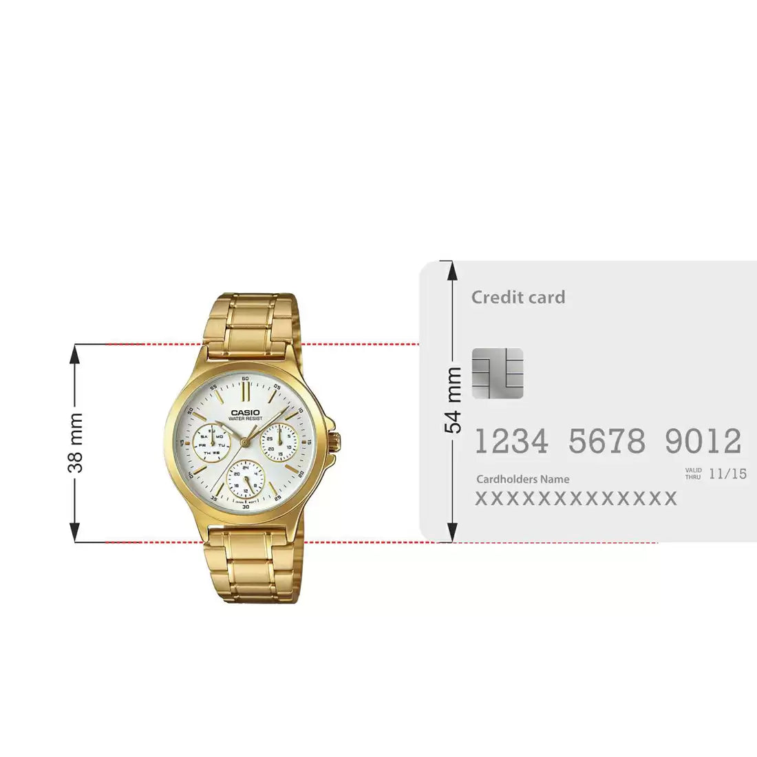 CASIO Chronograph White & Stainless Steel Women's Watch A1915