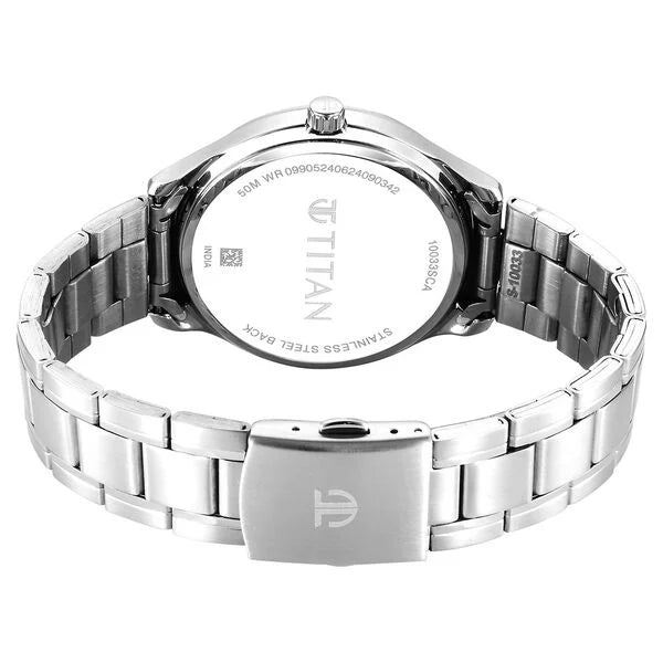 Analog Yellow & Stainless Steel Men's Watch 10033SM06