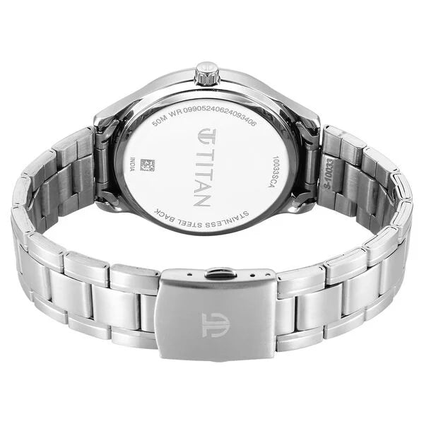 Analog Orange & Stainless Steel Men's Watch 10033SM04