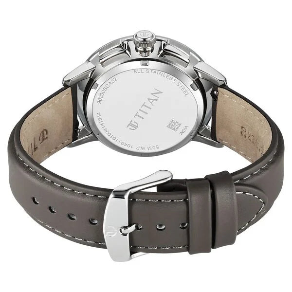 Multifunction Anthracite & Leather Men' 90200SL02