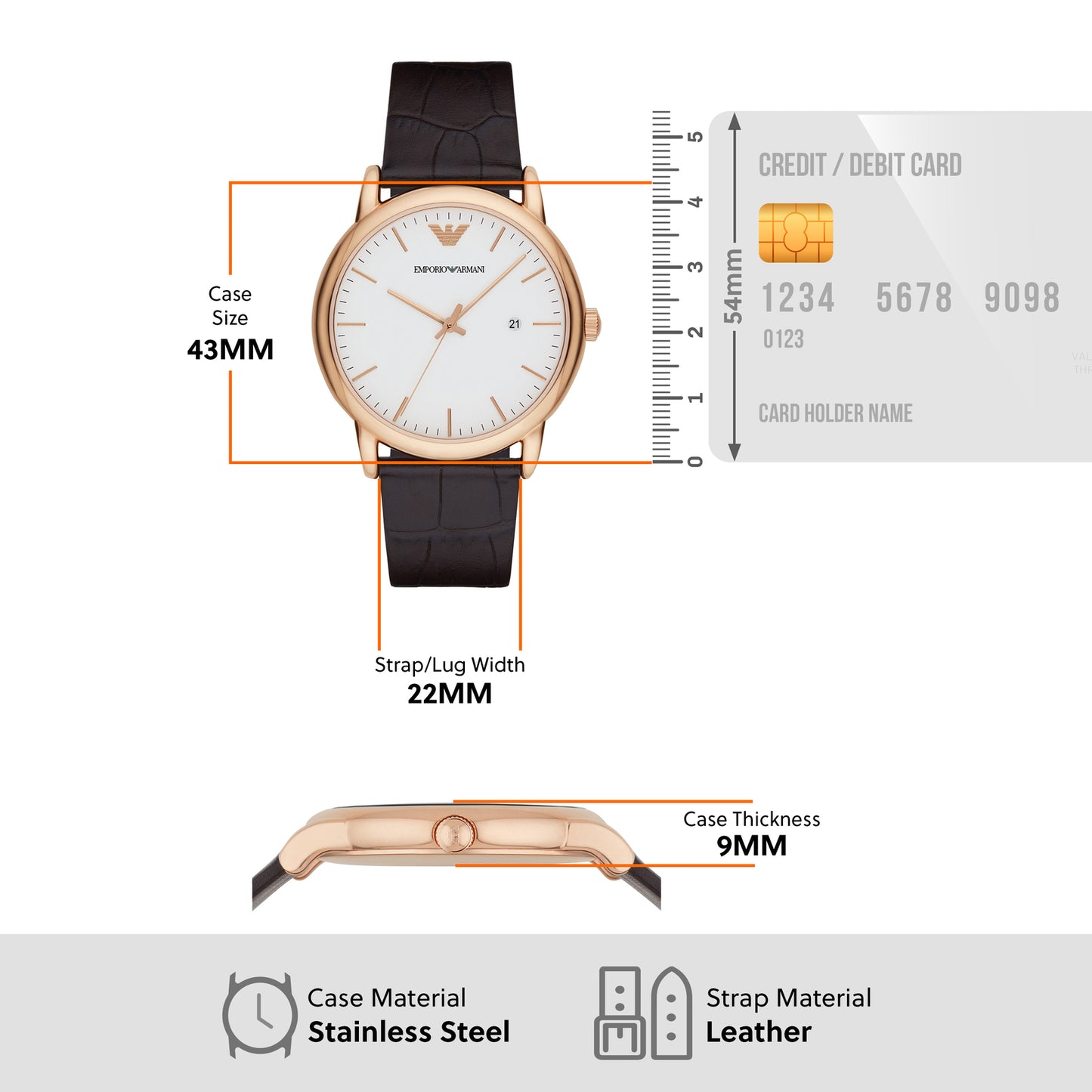 Emporio Armani Analog White & Leather Men's Watch AR2502