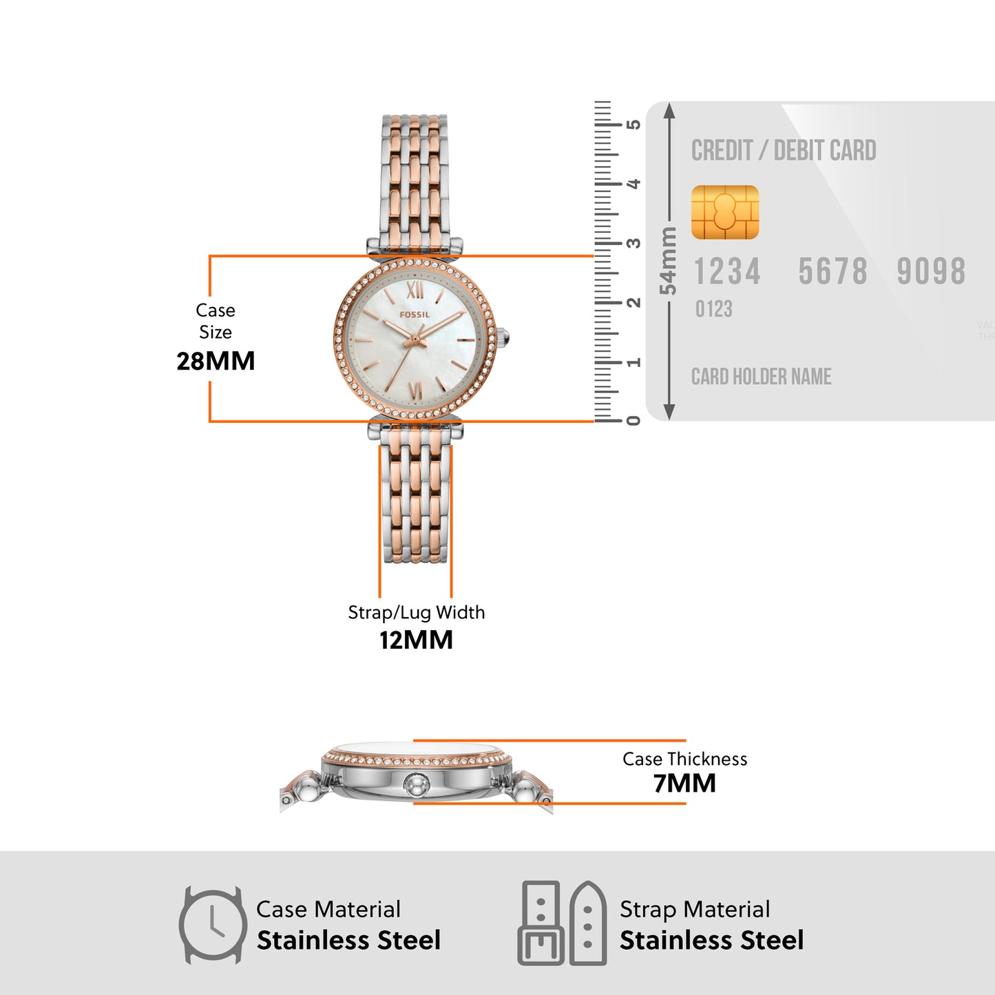 Fossil Analog Silver & Stainless Steel Women's Watch ES4649