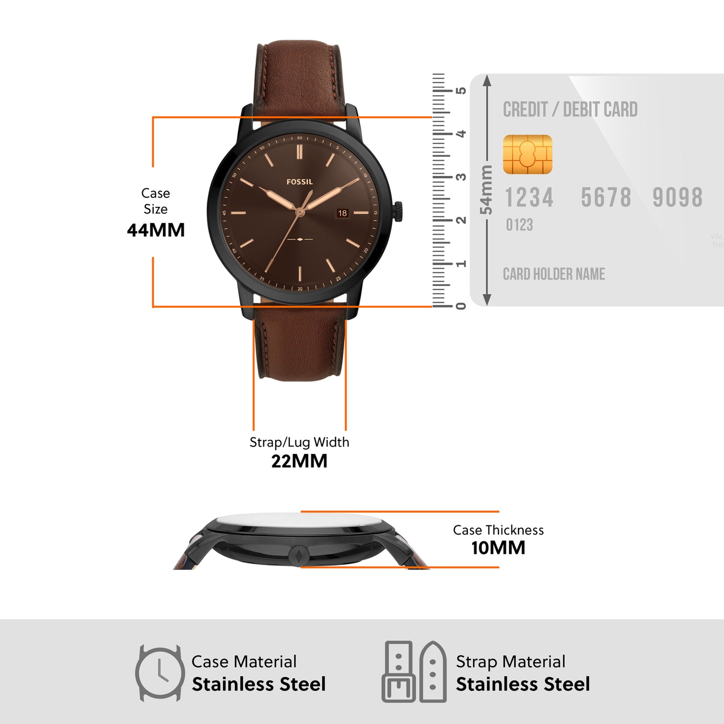 Fossil Analog Brown & Leather Men's Watch FS5841