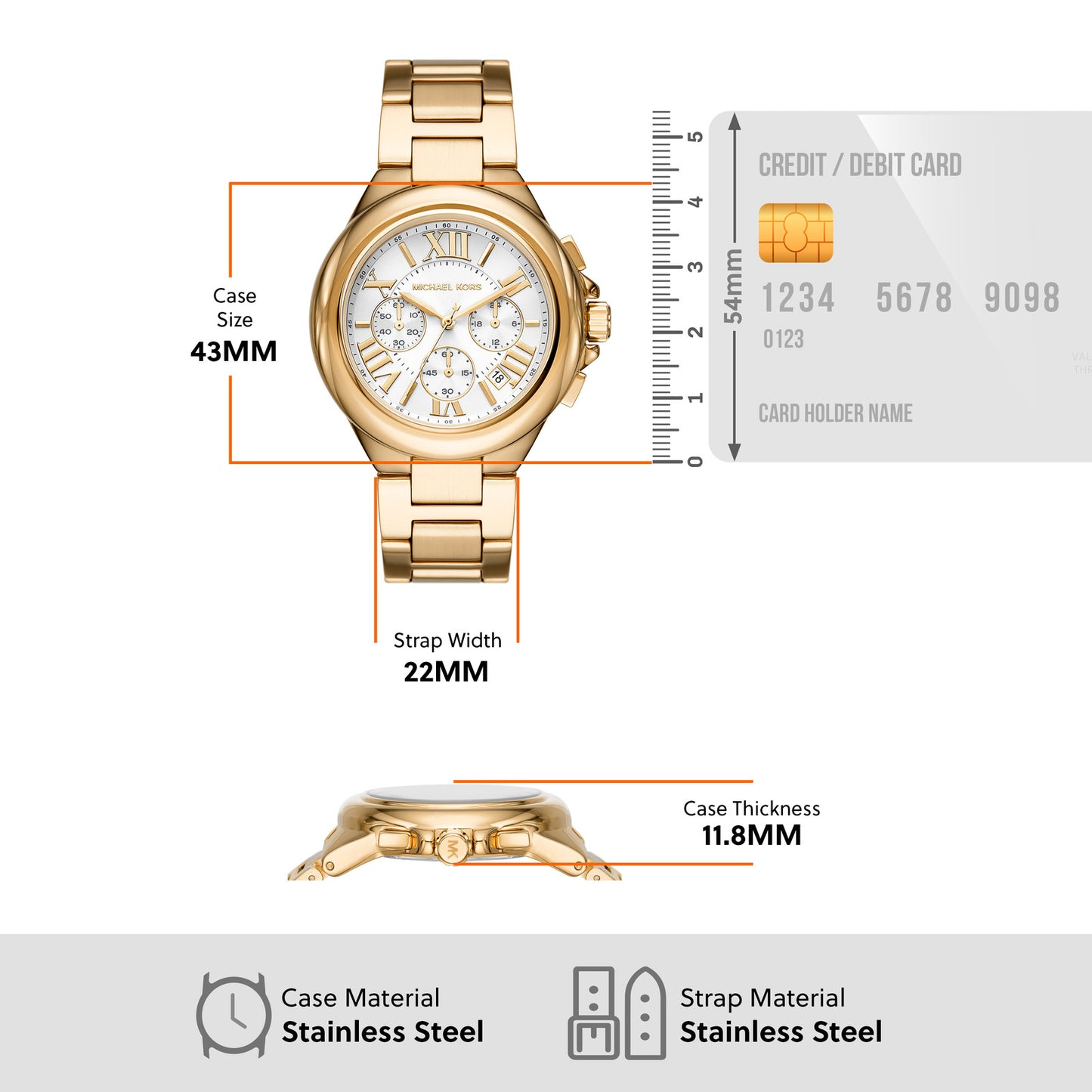 Michael Kors Chronograph White & Stainless Steel Women's Watch MK7270